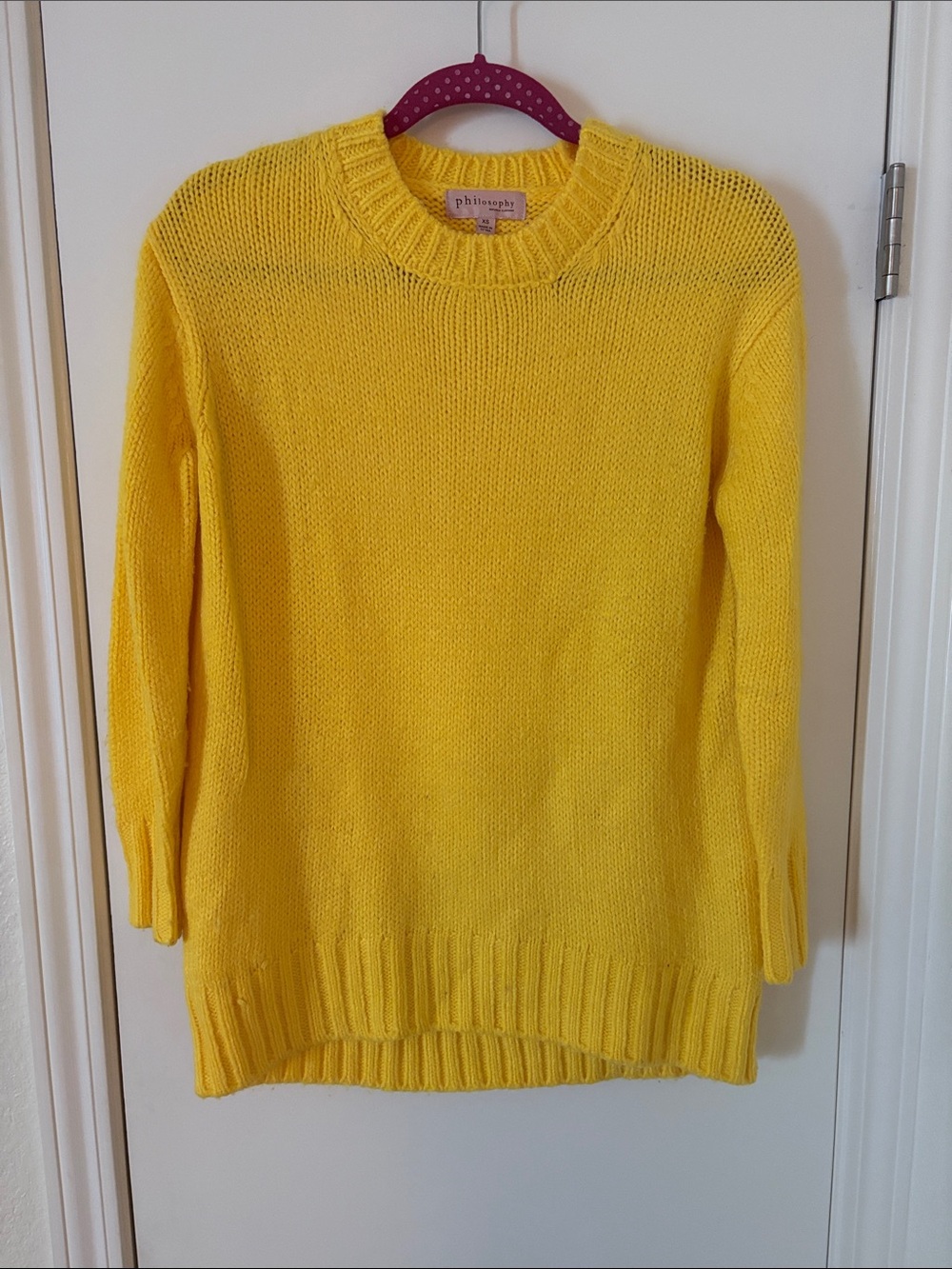 Philosophy Canary Yellow Crewneck Knit Sweater XS